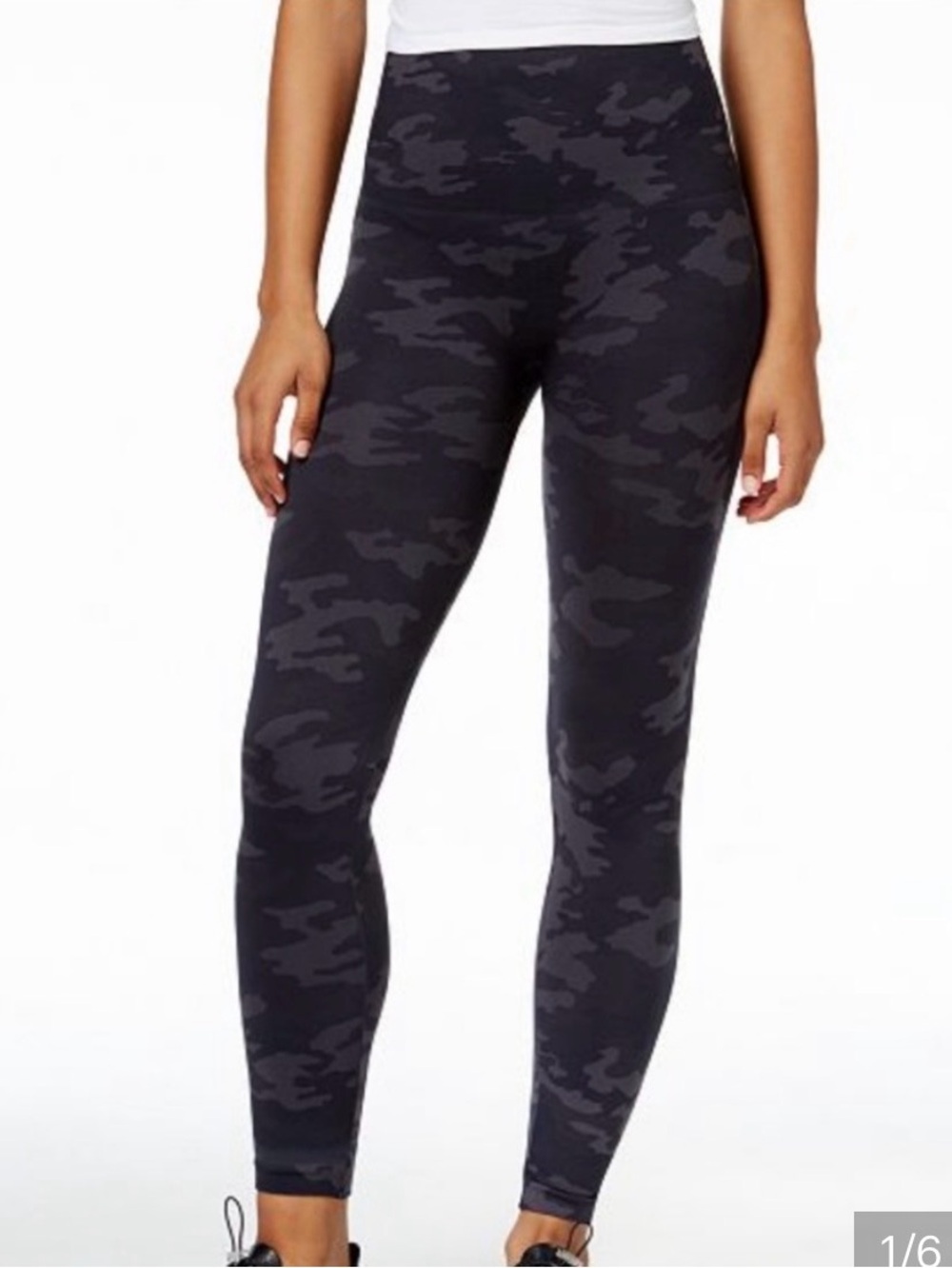 SPANX camo leggings thick shaping soft athletic athleisure travel sz Large